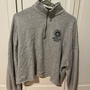 American Eagle Outfitters Light Gray Zip-Up